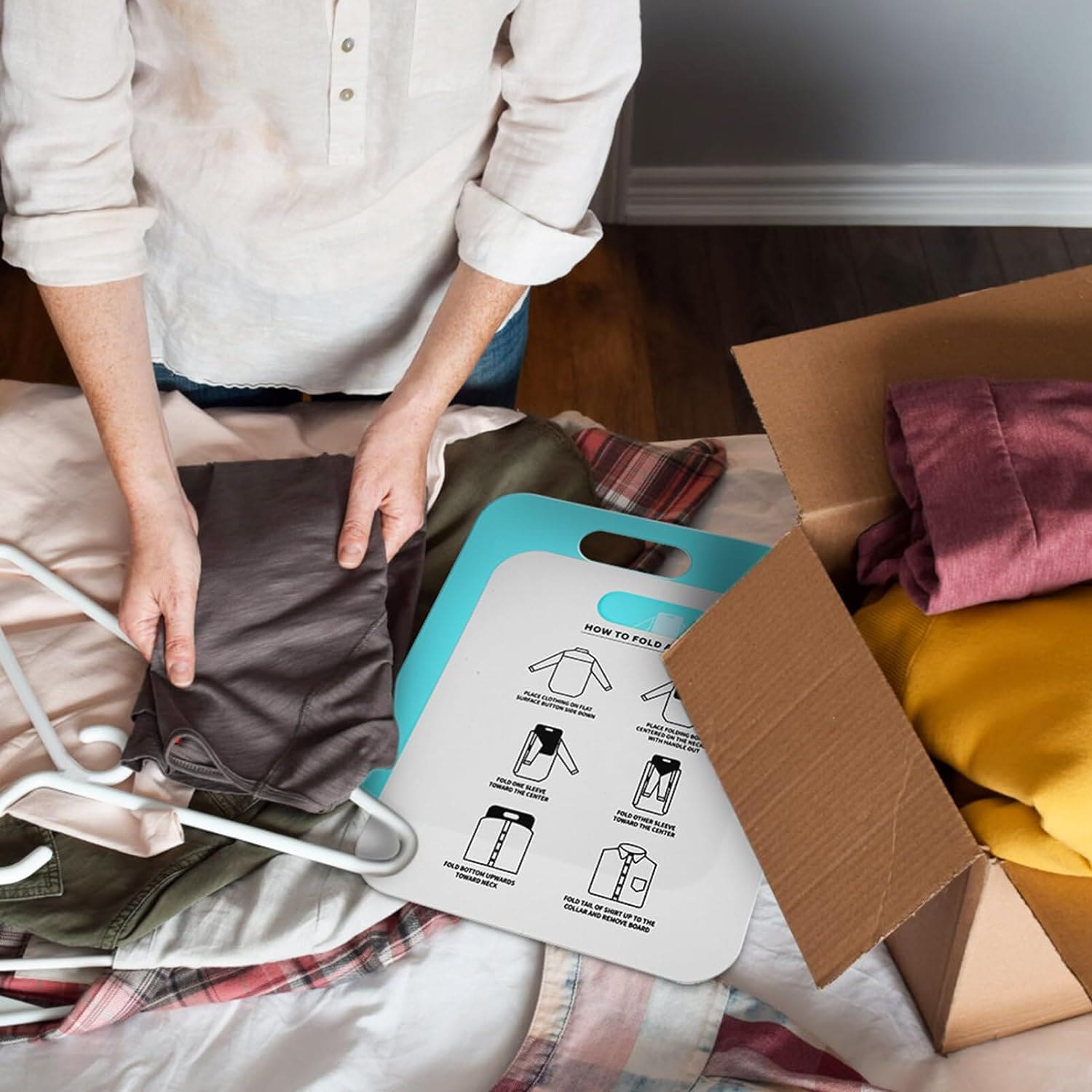 Set Of 2 Clothes Folding Board, Lazy Stacking Clothes Tool, Clothes Storage Organizing Board, Clothes Shirt Folding Board, Adult Clothes Shirts Folding Board, Household T-Shirt Folding Board