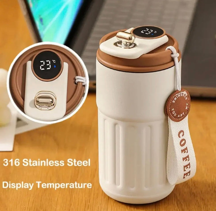 450ML Smart Display Bottle, Stainless Steel Coffee Mug, Portable Tumbler Mug Led Temperature Display