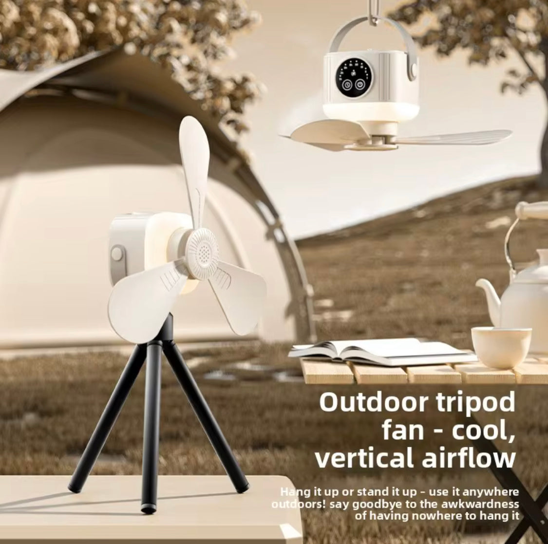 Rechargeable Wireless Ceiling Fan, Portable Hanging Ceiling Fan, Travel Outdoor Camping Fan, Small Portable USB Ceiling Fan