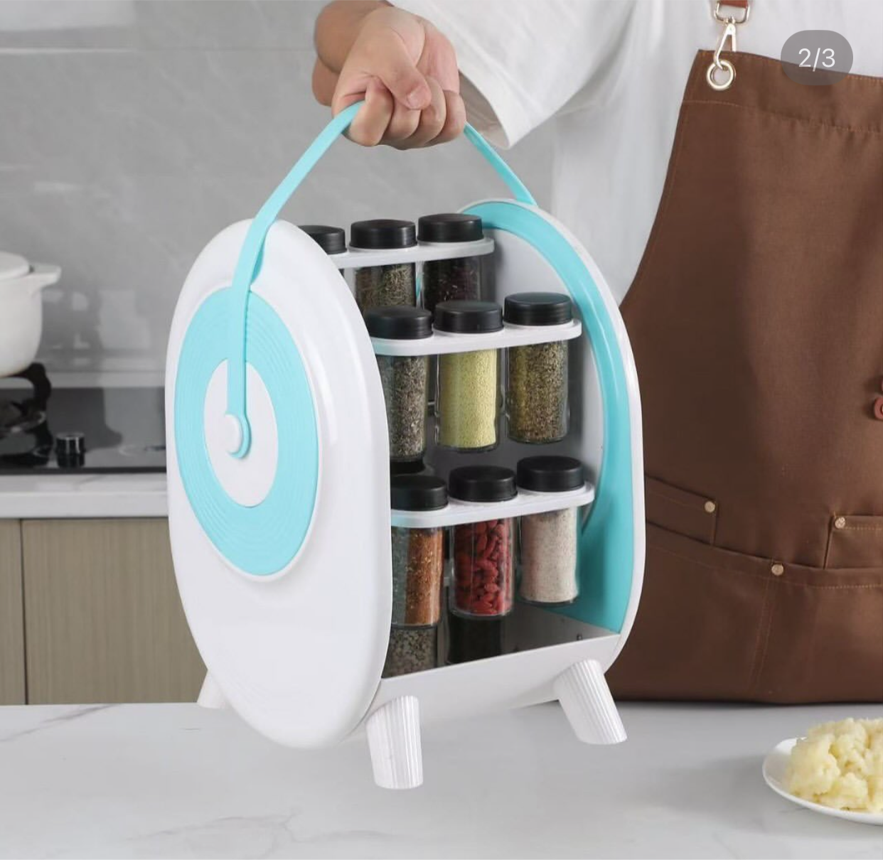 18 In 01 Rotating Spice Rack, Ferris Wheel Spice Rack Organizer, Rotating Spice Jar Rack