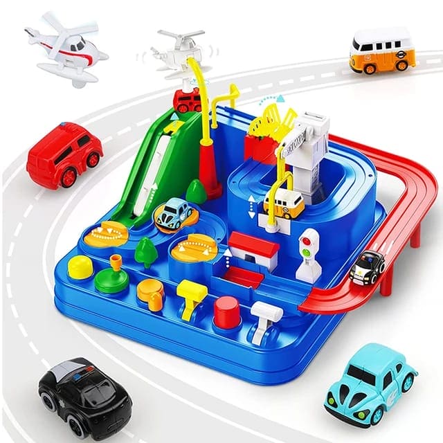 Car Racing Track Toy, Car Rescue Adventure Rail Track Toy, Brain Racing Educative Interactive Table Game, City Rescue Preschool Toy Vehicle, 3 To 6 City Car Racing Puzzle Toy, Preschool Educational Car Games Gift Toys