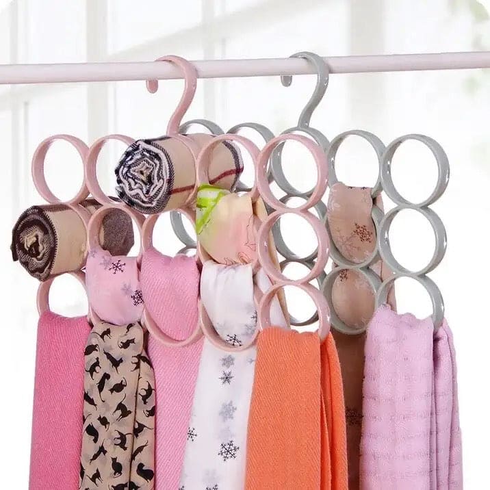 15 Ring Scarf Hanger, Circle Brief Scarf Organizer, Multifunctional Silk Scarf Strap, Wardrobe Scarf Hanger, Closet Organizers Hanger, Clothes Hanger With Holes