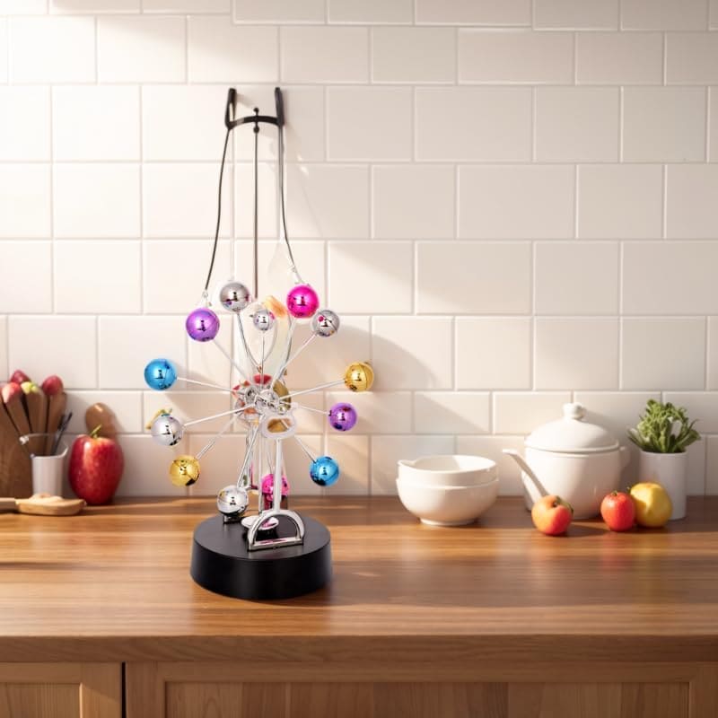 Magnetic Ferris Wheel, Ornaments Home Decor, Rotation Ferris Wheel Desk Toy, Perpetual Motion Physics Science Toy, Newton Pendulum Perpetual Motion Cradle