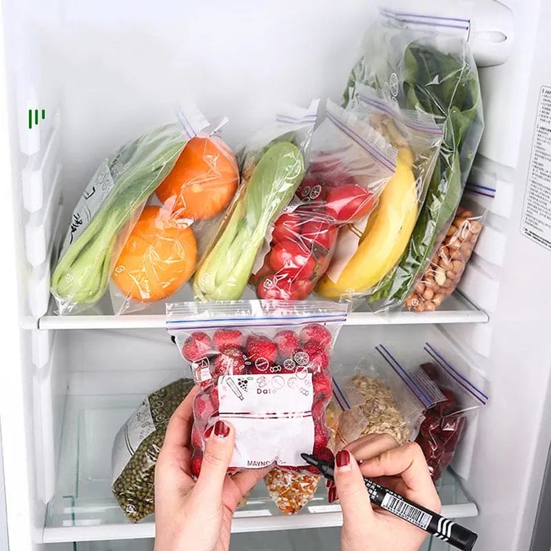 Set Of 30 Food Preservation Pouch, Home Travel Transparent Sealing Zip Lock Bag, Dividing Bags For Fruit Vegetables Meat, Self Seal Clear Plastic Poly Resealable Ziplock Bag, Refrigerator Fresh Keeping Bag, Split Sealing Food Bag
