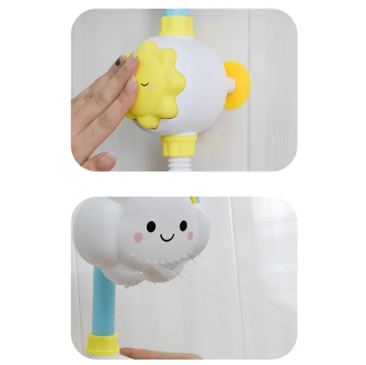 Baby Manual Shower Head Sprayer, Cloud Design Press Type Plastic Shower, Bathroom Children Water Sprinkle Game Toys