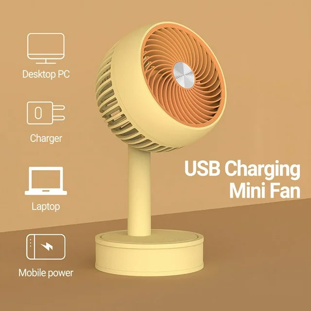 Mini Pedestal Fan, Desktop Cooling Fan, Portable Electric Fan, USB Charging Mini Fan