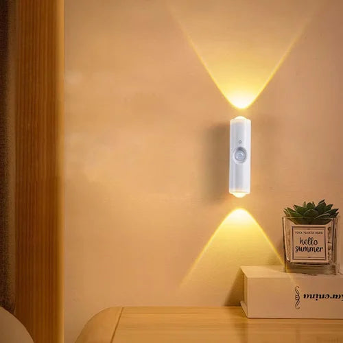 Double Head Motion Sensor RGB Ambient Light, Rechargeable Magnetic Wall Lamp, Sunset LED Night Lights, Smart Motion Sensor Night Light