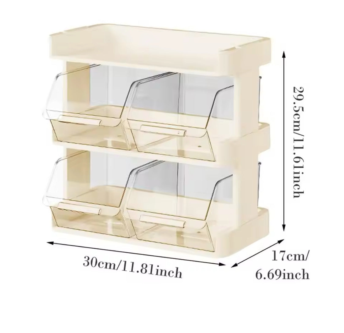 Multi Layer Desktop Rack, Coffee Capsule Organizer, Tea Bag Storage Rack, Durable Plastic Desktop Organizer, Office Desktop Organizer