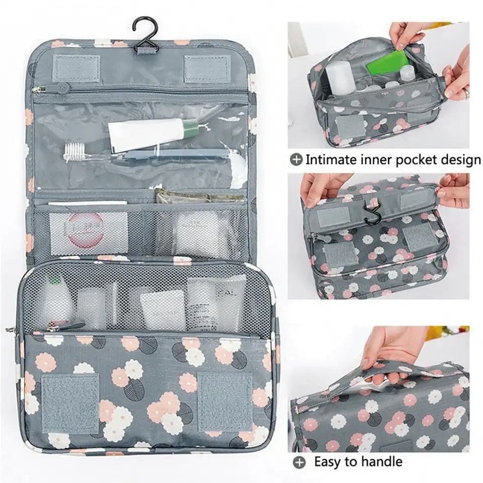 Travel Hook Cosmetic Bag, Hanging Dry Wet Separation Bag, Waterproof Cosmetic Bag, Portable Toiletry Storage Bag, Multifunction Travel Hanging Pouch, Beautician Folding Makeup Bag, Monument Hanging Toiletry Bag, Folding Makeup Bags