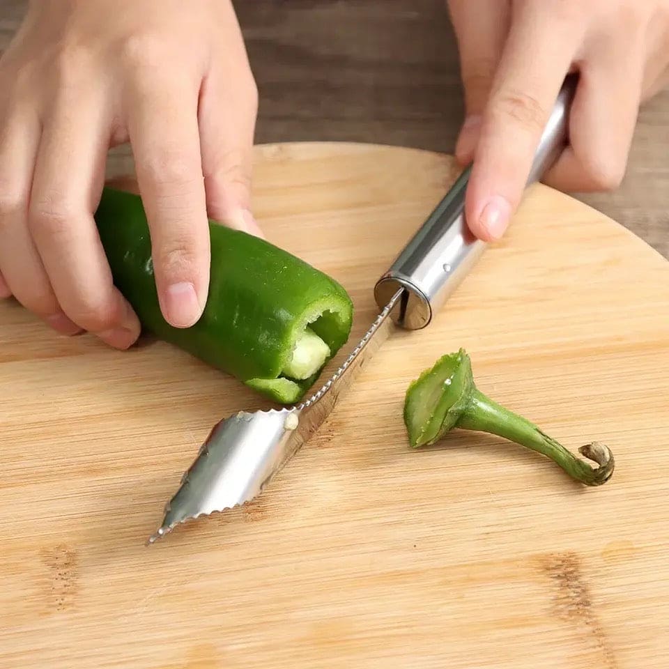 Pepper Core Cleaner, Vegetable Slicer Cutter, Corers Seed Remover, Jalapeno Pepper Corer Cutter Slicer, Core Seed Remover, Steel Pepper Core Seeder, Multifunction Fruit And Vegetable Corer