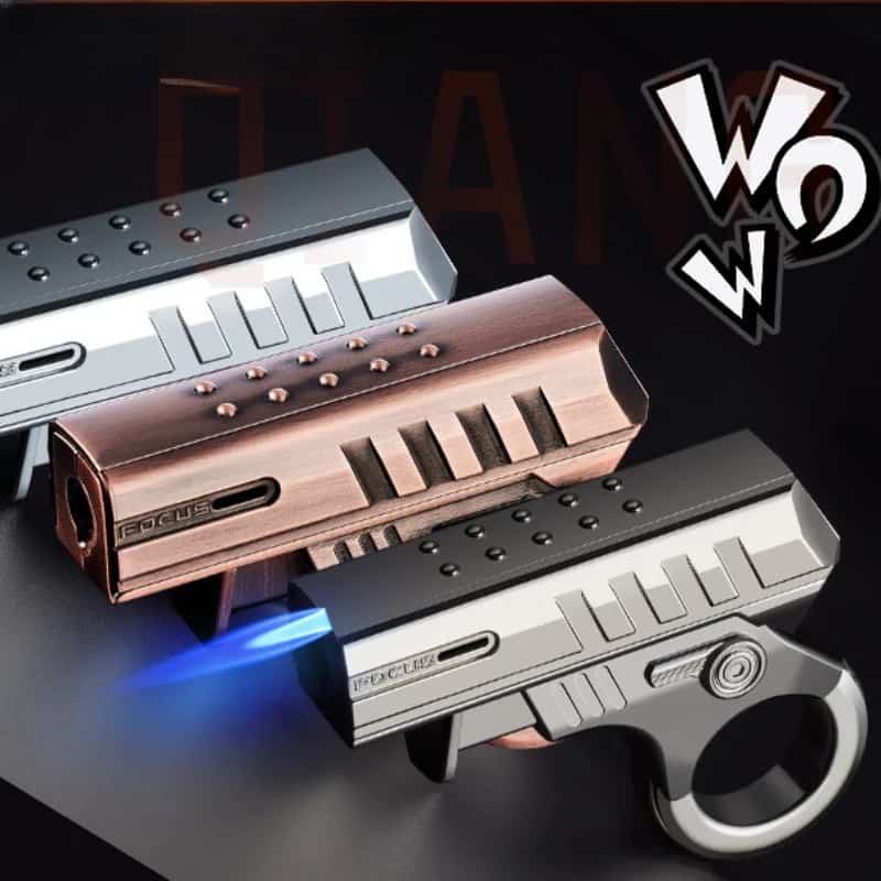 Creative Gun Type Lighter, Metal Windproof Butane Gas Lighter