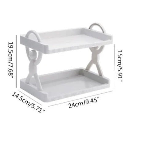 Simple Man Storage Shelf, Multipurpose Storage Wall Rack, 2 Layer Organization Shelf Rack, Bathroom Kitchen Guard Rail Shelf, Wall Mounted Storage Rack, Versatile Multilayer Floating Rack