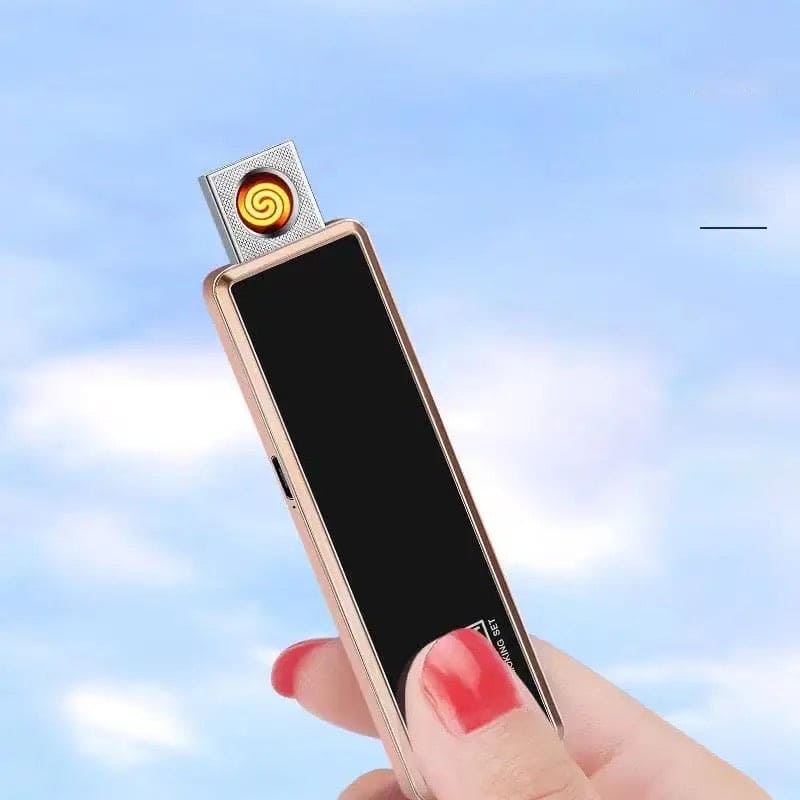 Ultra Thin Rechargeable USB Lighter, Flameless Metal Lighter, Filament Windproof Electronic Cigarette Lighter, USB Chargeable Lighter