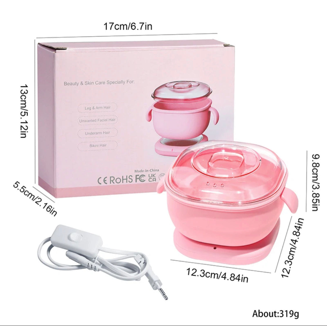 Portable Silicone Wax Bean Warmer, Hair Removal Wax Machine, Epilator Paraffin Wax Pot