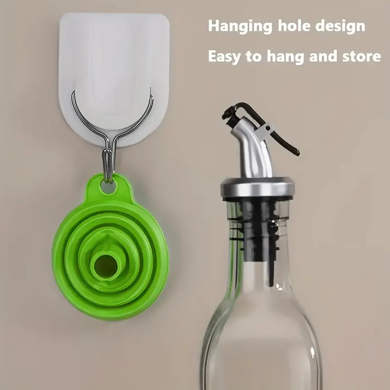 Flexible Silicone Foldable Kitchen Funnel, Liquid Oil Hopper Tool Kitchen Funnels for Bottle Liquid Transfer
