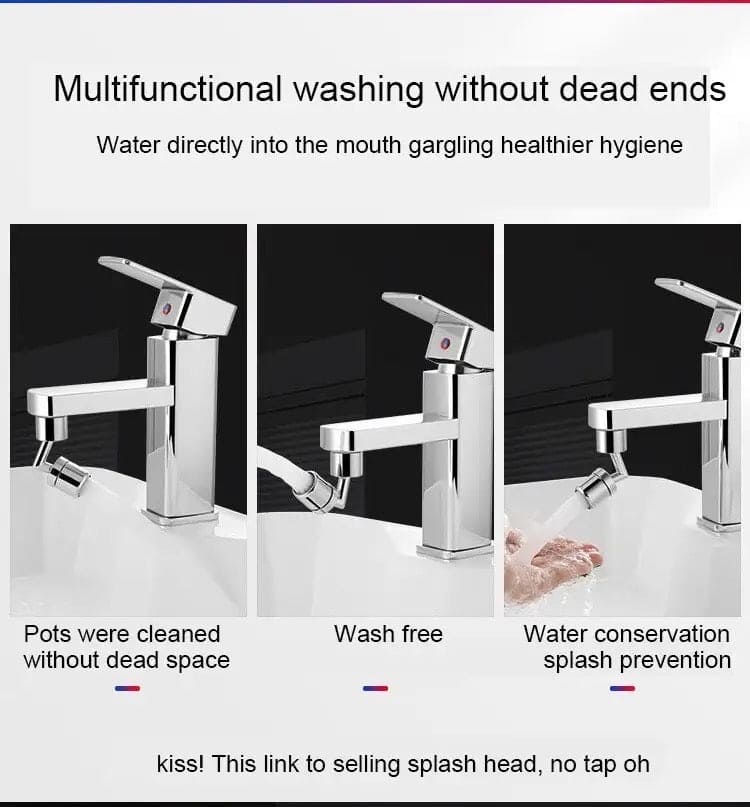 Universal Splash Filter Faucet, 720° Swivel Faucet Spray Head, Rotatable Extension Faucet Filter Nozzle, Kitchen Bathroom Pressurized Extension Foaming Faucet, Swivel Sink Chrome Faucet Aerator for Face, Eyewash, and Gargle