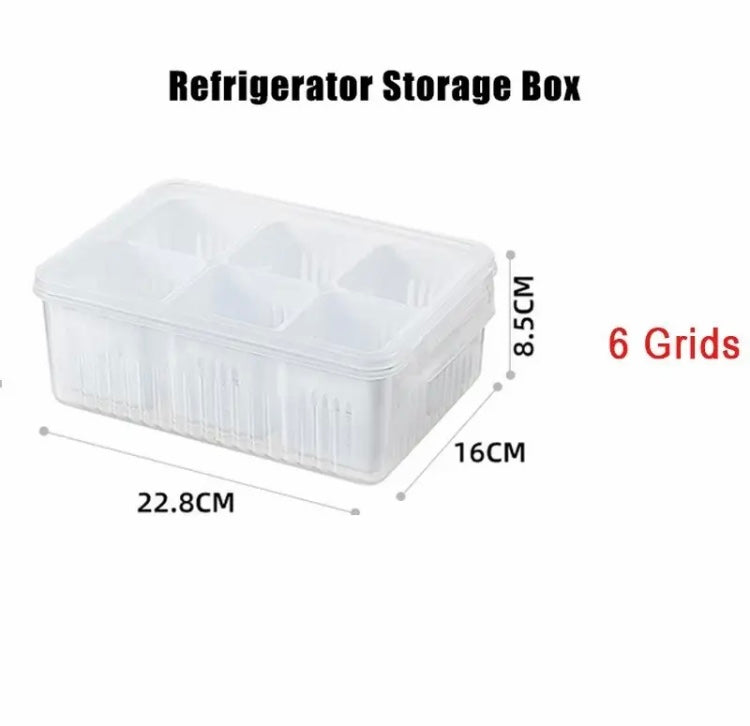 Refrigerator Storage Box, Vegetable Fruit Fridge Organizer, Small Divider Plastic Storage Bins