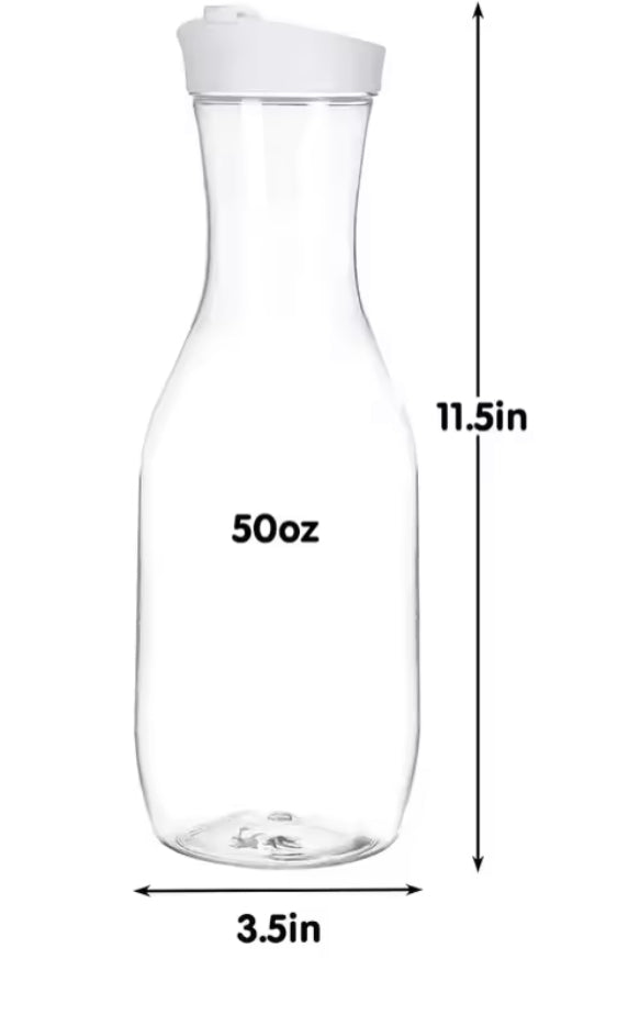 Transparent Water Bottle With Flip Lid, Airtight Juice Bottle, Round Clear Plastic Water Bottle