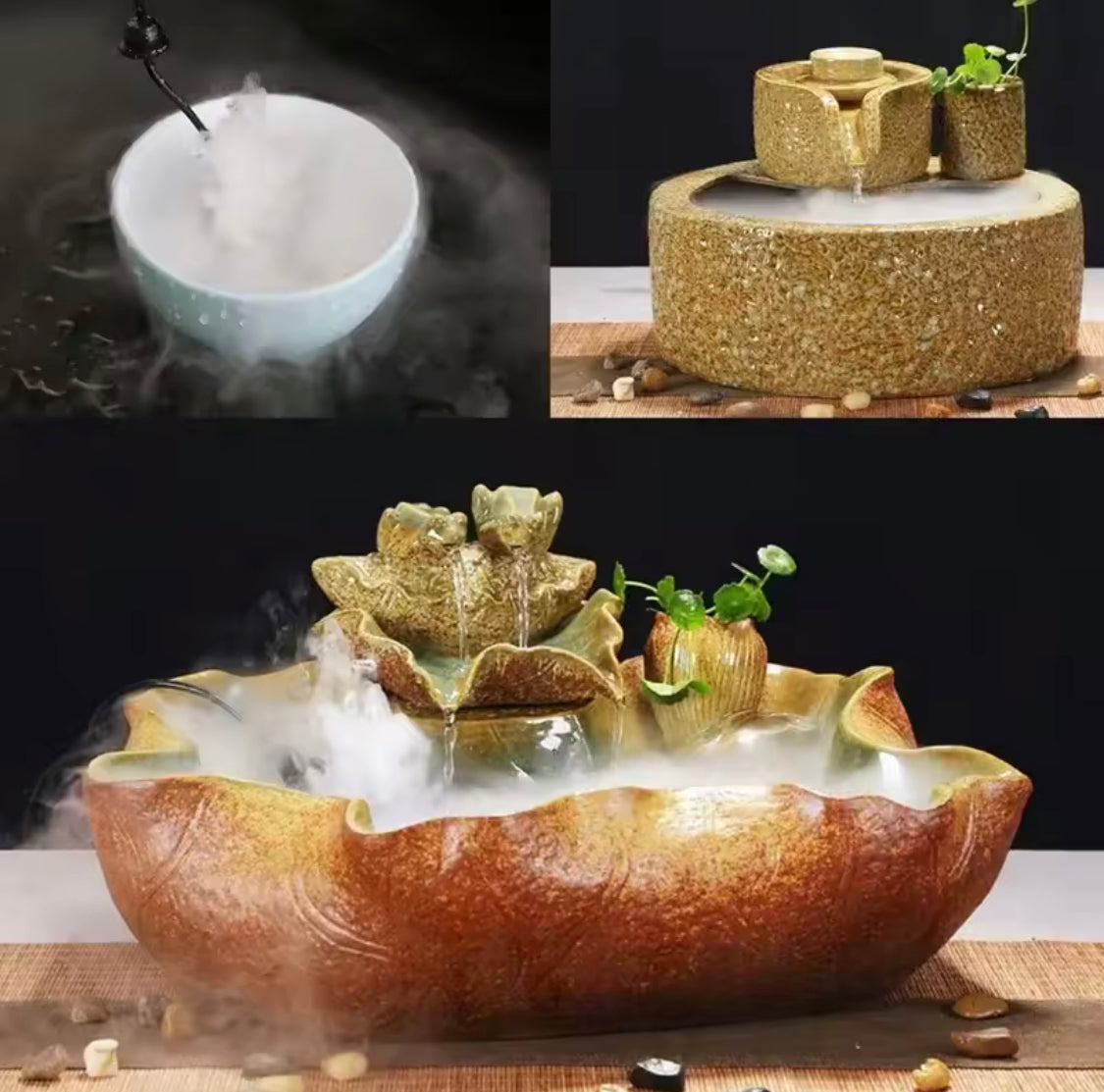 Ultrasonic Mist Maker Air Humidifier, Electric Fountain Pool Atomizer Humidifier, Color Changing Ultrasonic Mist Maker