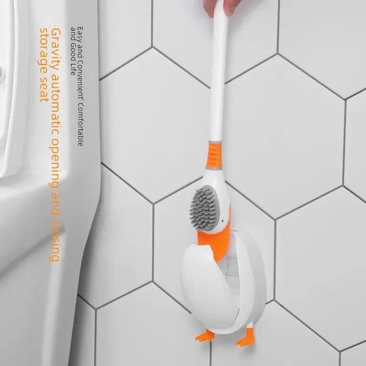 Diving Duck Toilet Brush, Wall Mounted Silicone Toilet Brush, Floor Standing Long Handle Bathroom Cleaning Brush, Dead Corner Toilet Brush, Household Wash Toilet Cleaning Accessories