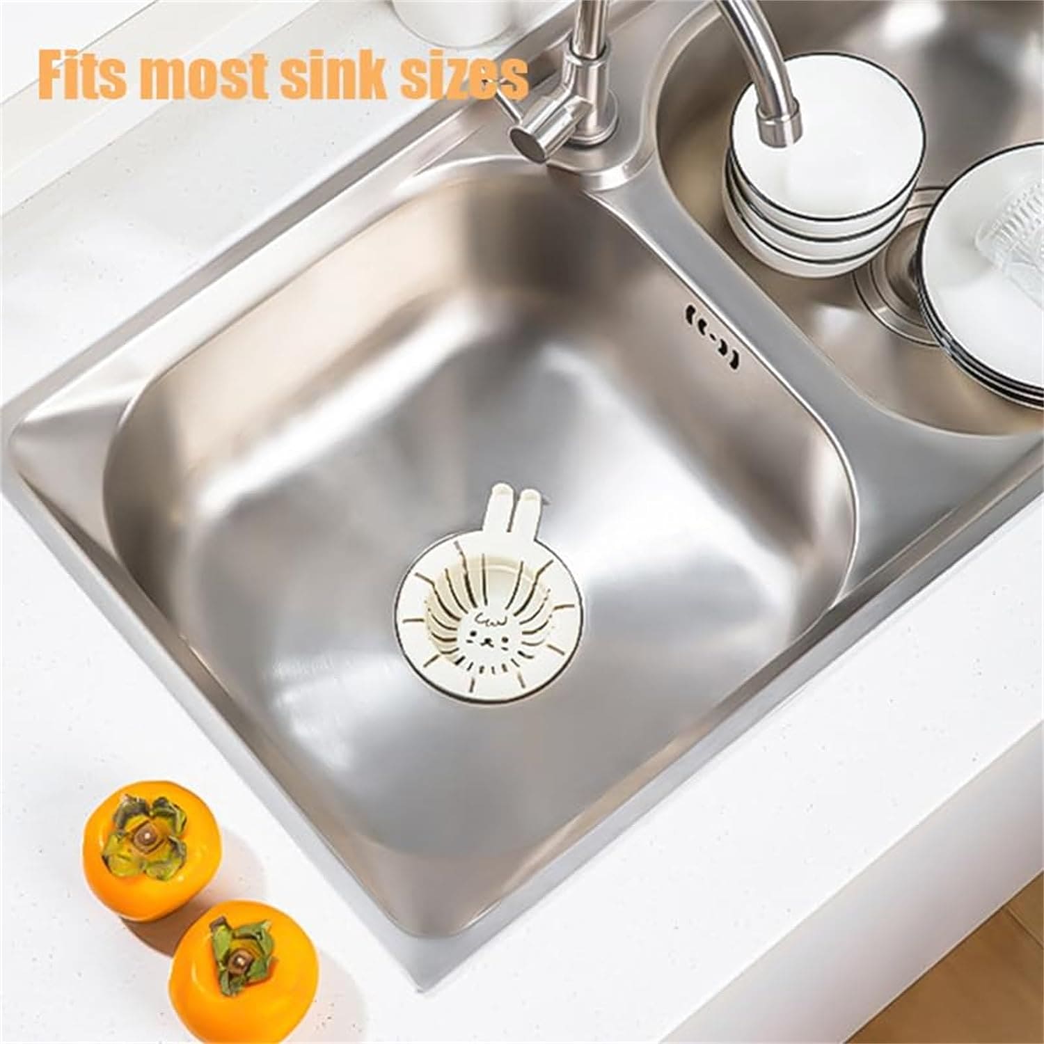 Rabbit Sink Drain Basket, Cartoon Cute Rabbit Sink Strainer, Kitchen Sink Food Catcher, Bathroom Floor Drains Hair Catcher, Multifunctional Creative Home Tool, Anti-odor Sink Drainage Basket, Portable Drainage Sink Strainer