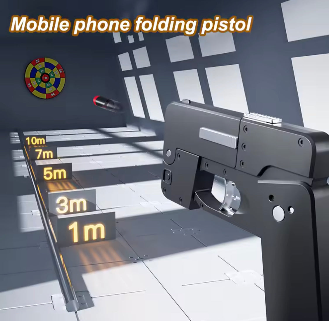 Folding Mobile Soft Bullet Gun Toy, Creative Mobile Phone Deformation Pistol Toy, Stress Relief Kids Pistol Toy, Creative Mobile Phone Bullet Gun