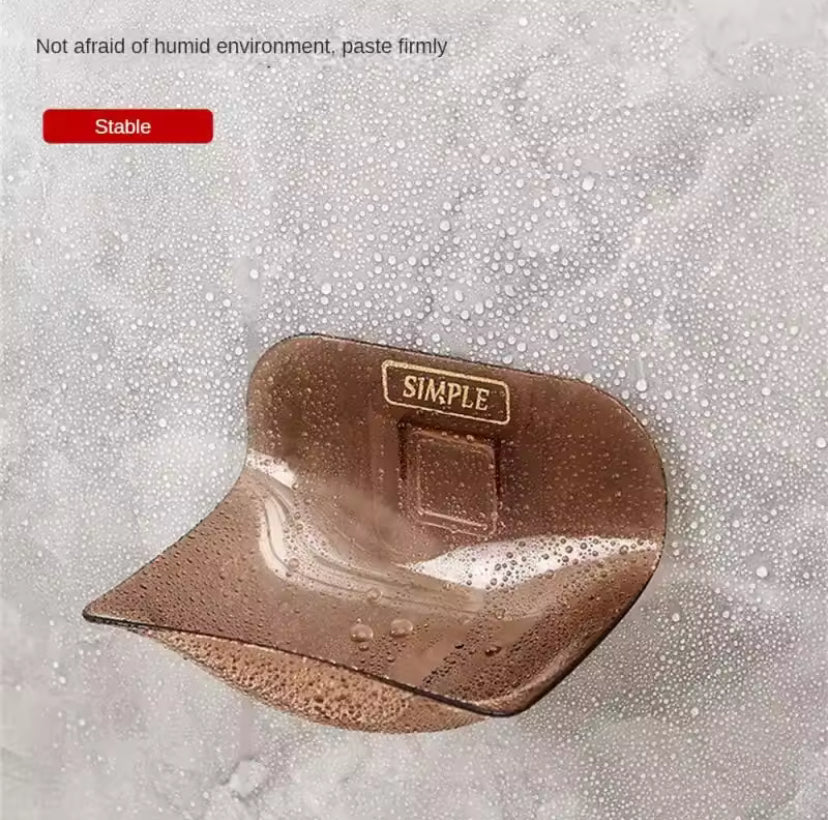 Universal Transparent Soap Dish, Self Adhesive Soap Rack, Wall Mounted Soap Holder, Soap Sponge Dish