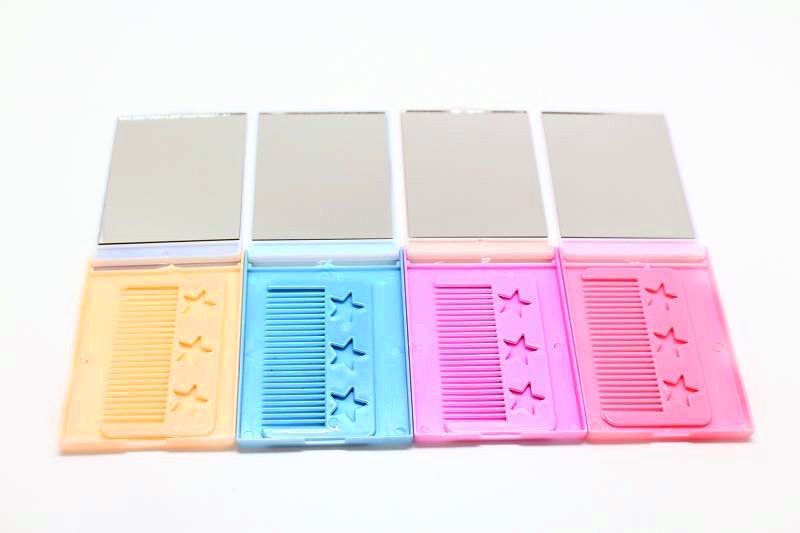 Portable Comb And Hair For Kids, Unicorn Design Baby Comb Set, Square Shape Travel Comb Mirror Kit