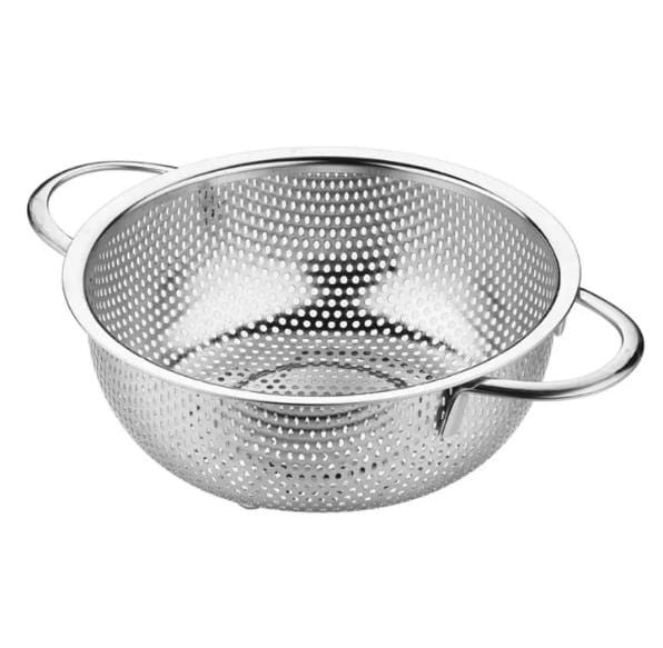 Stainless Steel Colander With Double Handle, Vegetable Strainer Bowl, Kitchen Steel Mesh Strainer Colander