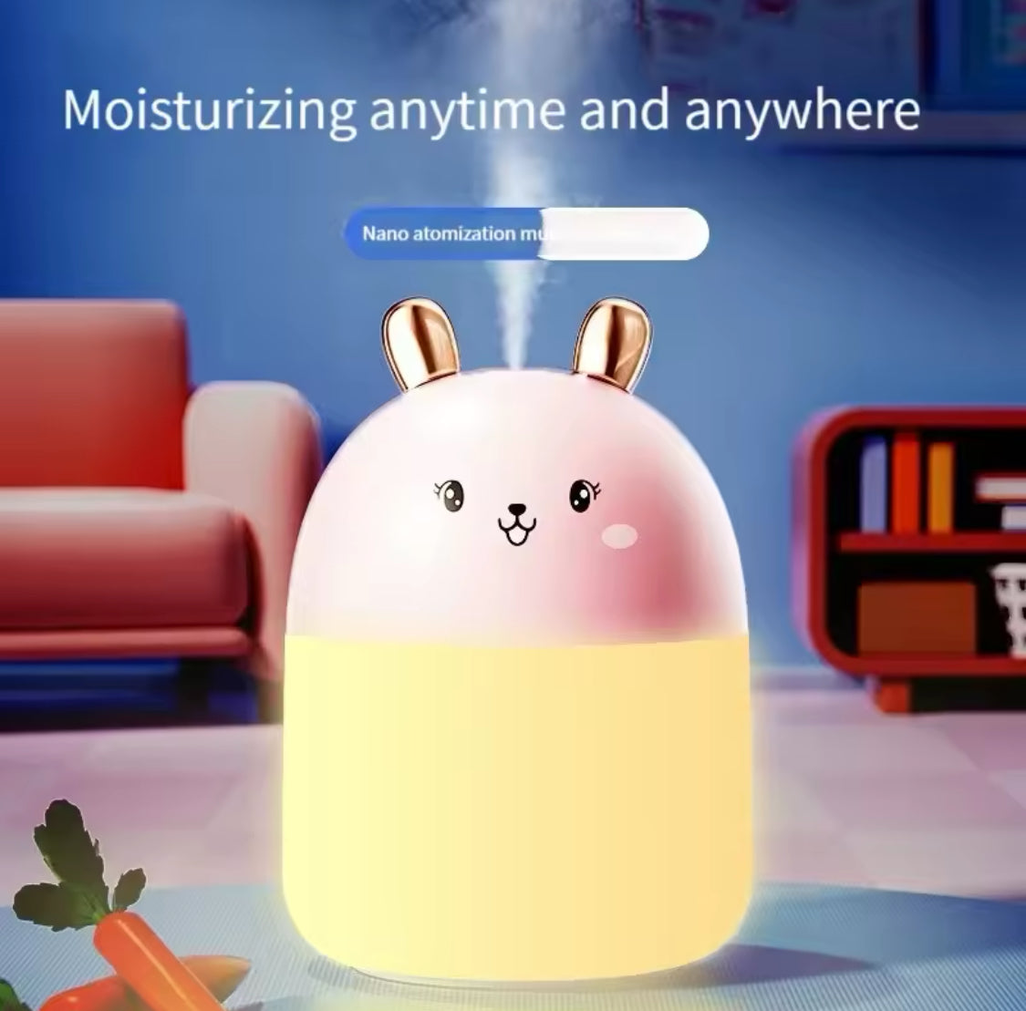 Cute Rabbit Humidifier, Portable Mini Aroma Diffuser, USB Air Humidifier