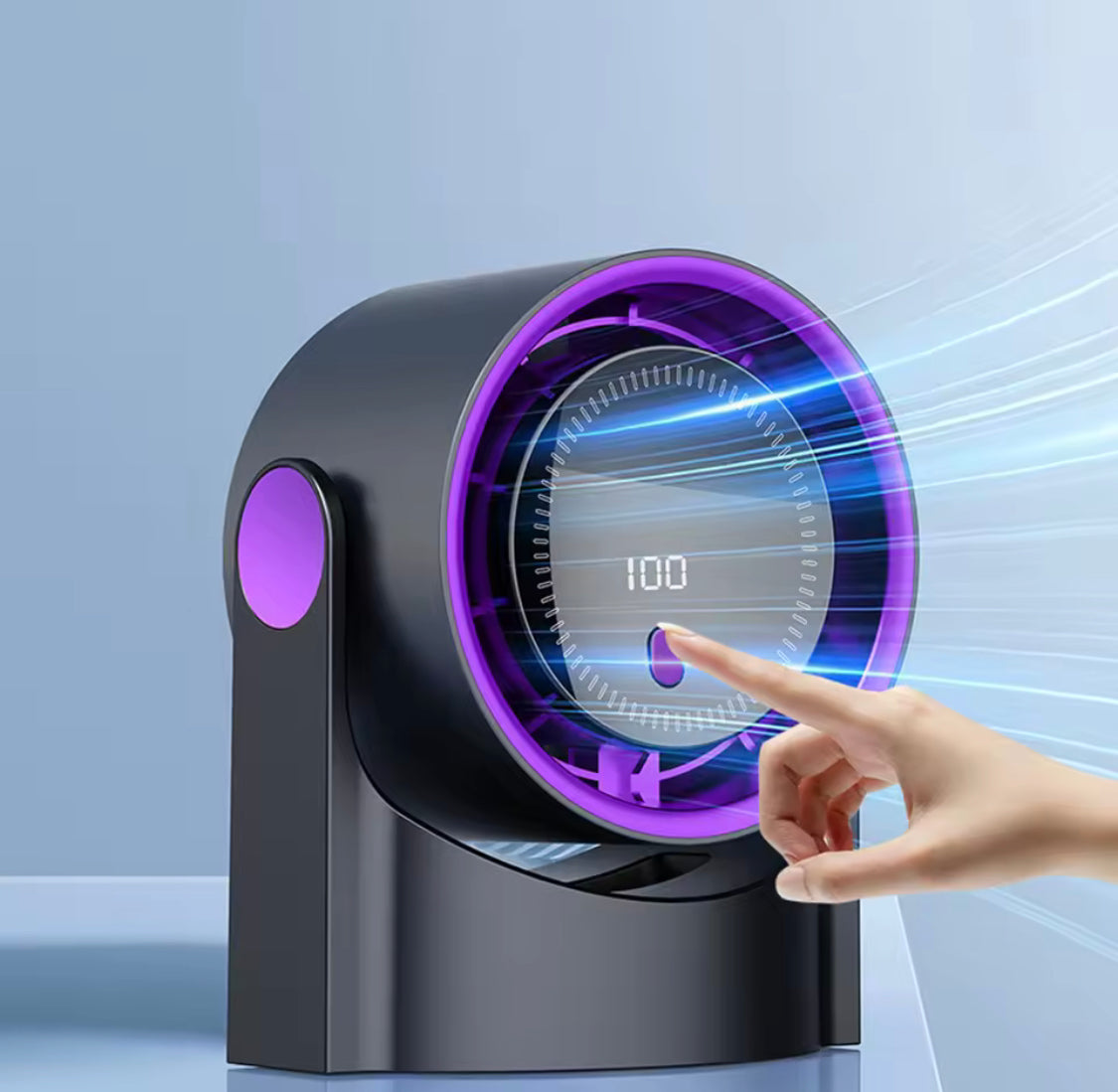 Rechargeable Desk Fan with Digital Display, Wall Mounted Air Conditioner Table Fan, Multifunction Bladeless Fan
