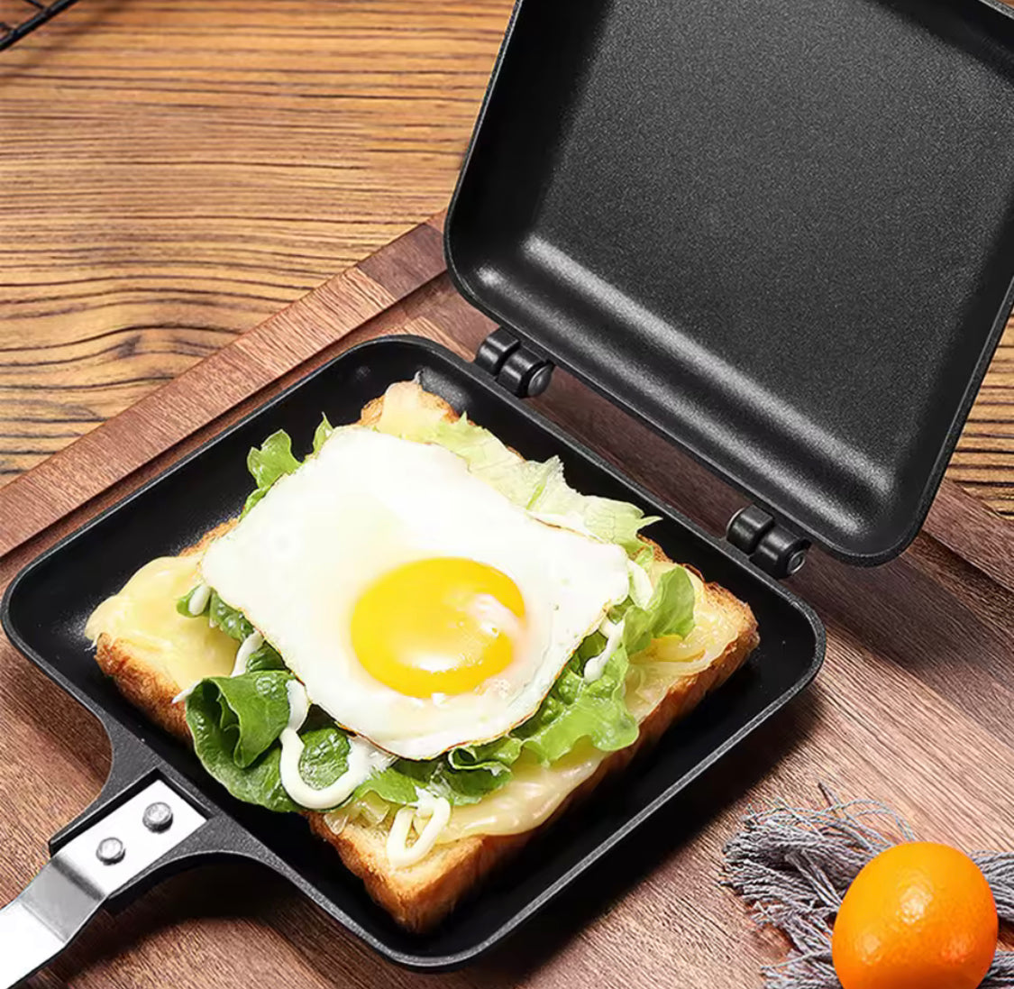 Double Sided Sandwich Maker, Non Stick Iron Bread Toast Machine, Manual Mini Sandwich Maker, Portable Sandwich Maker Machine