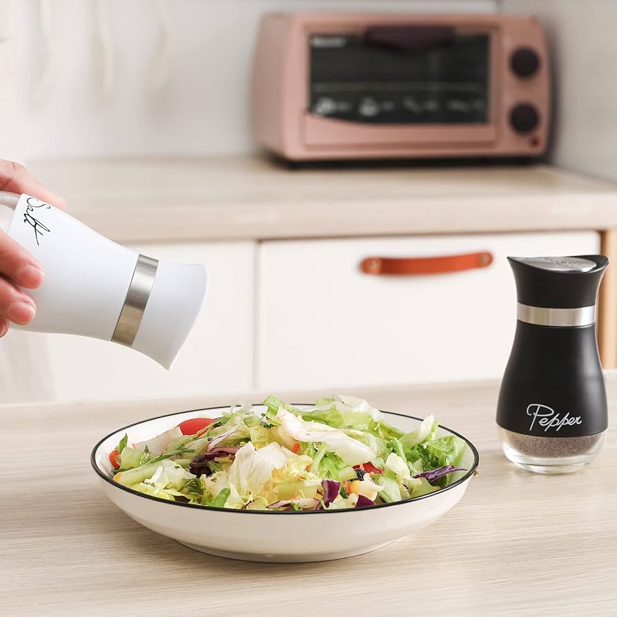 Refillable Salt And Pepper Set, Kitchen Glass Salt And Pepper Dispenser, Salt And Pepper Seasoning With Stand