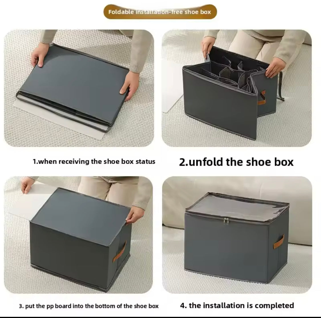 Multifunctional Foldable Clothes Organizer, Dustproof and Washable Storage Box, Foldable Shoe Organizer