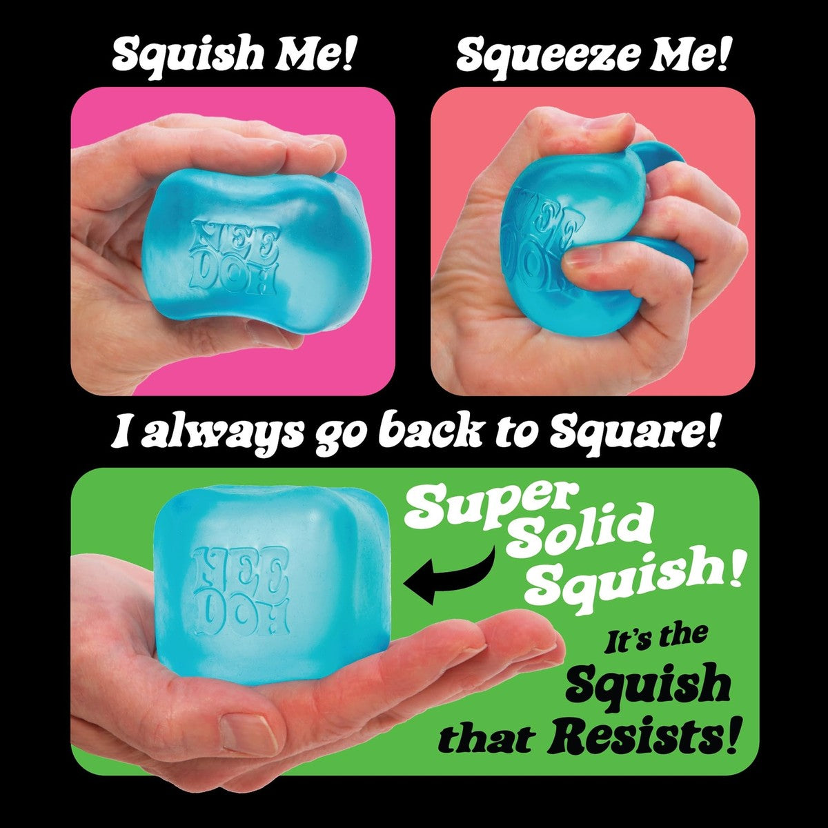 NeeDoh Nice Cube Squishy Toy,     Stress Relief Squishy Toy, Kids Squeeze Cube Fidget Toy, Soft Squeeze Stress Relief Cube