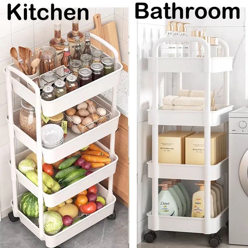Mobile Durable Rolling Cart, Multi Layer Kitchen Trolley Cart, Snacks Storage Rack with Wheels,  Movable Gap Storage Rack, Trolley Organizer Auxiliary Cart, Home Snack Vegetables Storage Rack with Wheels