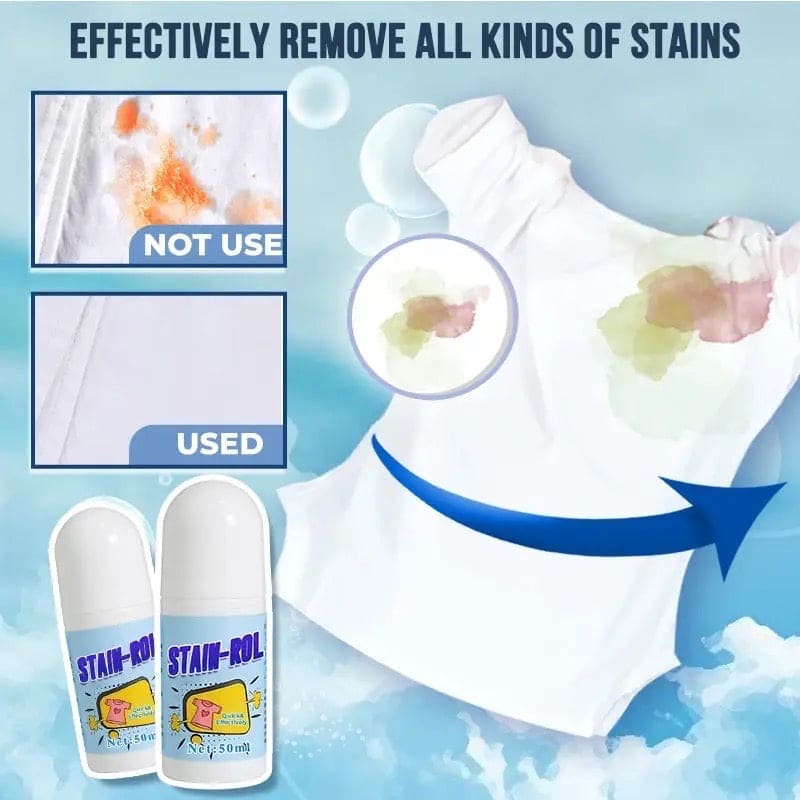 Clothes Stain Removal Roller, Laundry Clothes Cleaning Roll Ball, Water Free Stain Removal Stick, Stain Remover Pen for Clothes And Fabric, Emergency Stain Removal, Multipurpose Fabric Clothes Stain Remove Stick