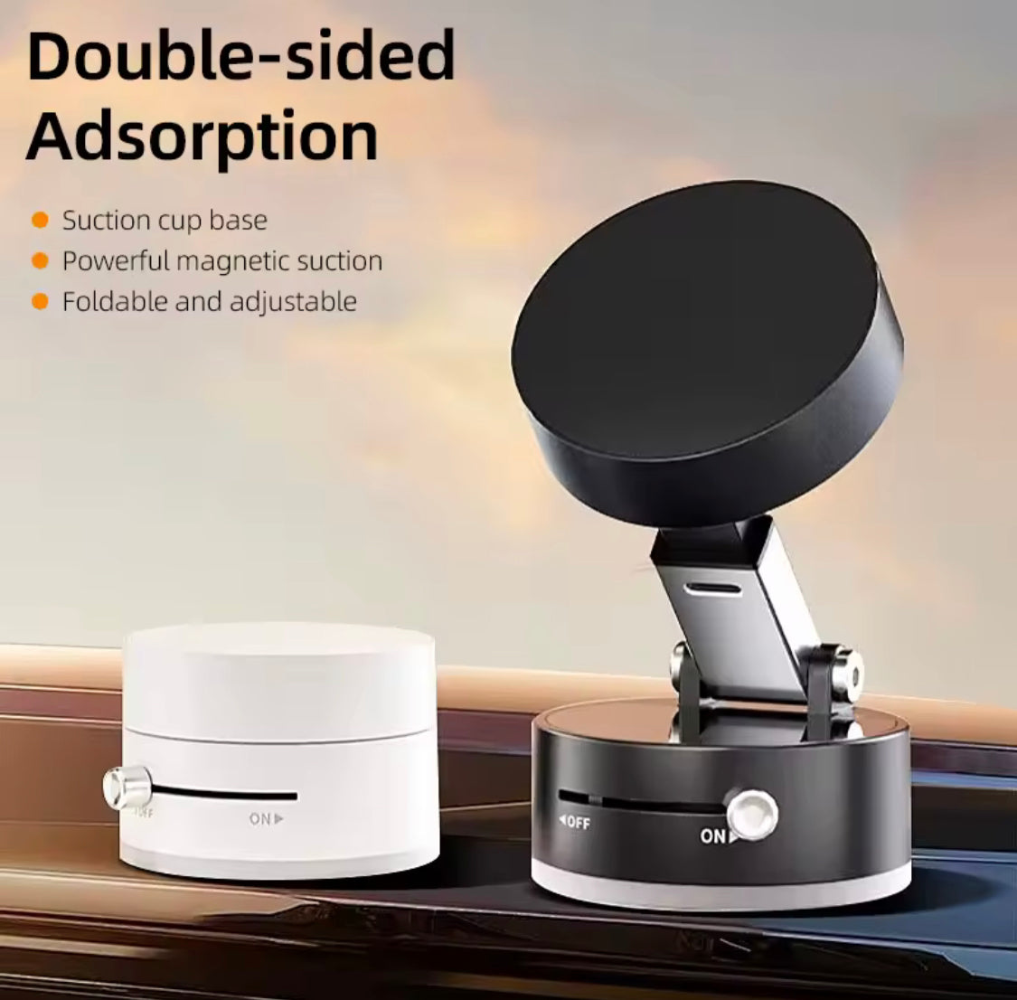 Universal Vacuum Magnetic Car Phone Holder, Dashboard Magnet Foldable Mobile Stand, Car Magnetic Phone Holder