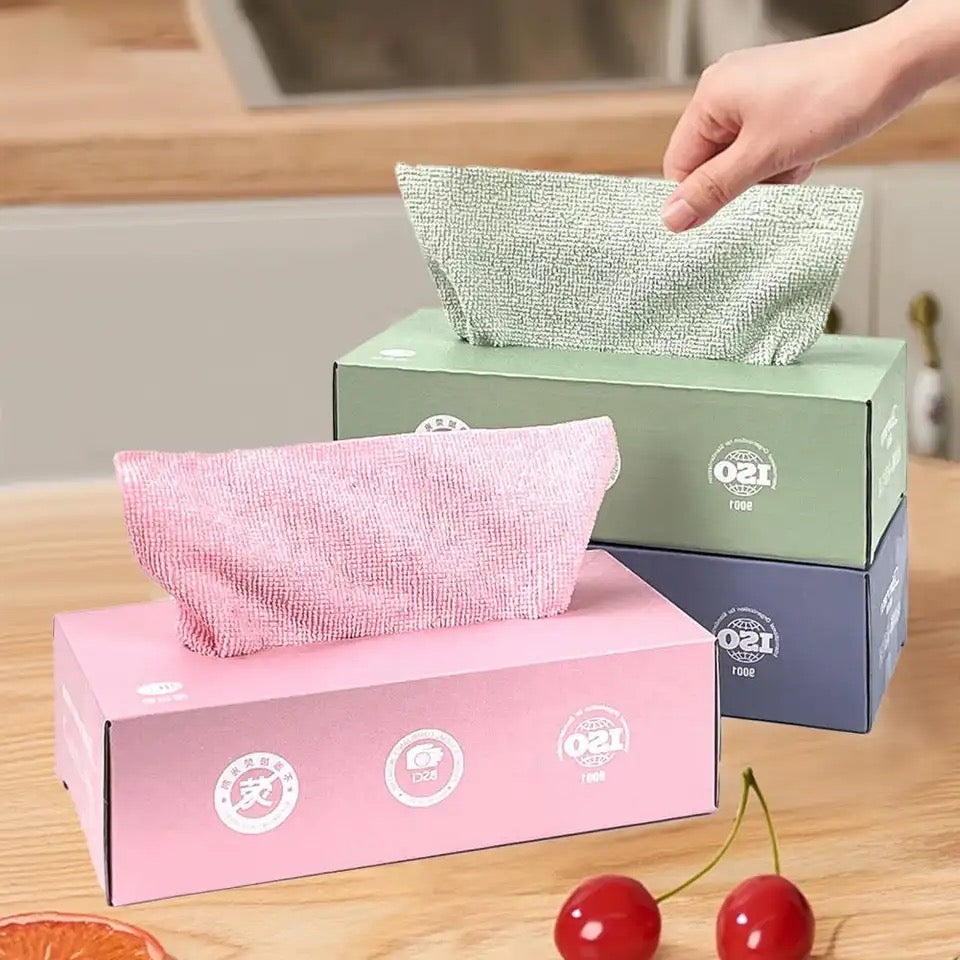 Set Of 20 Reusable Dishwashing Towel, Dish Cloths Box, Detachable Magic Cloth, Ultra Fine Fiber Cloth, Kitchen Absorbent Towel, Multipurpose Dish Wiping Rags, Magic Cleaning Towels for Kitchen