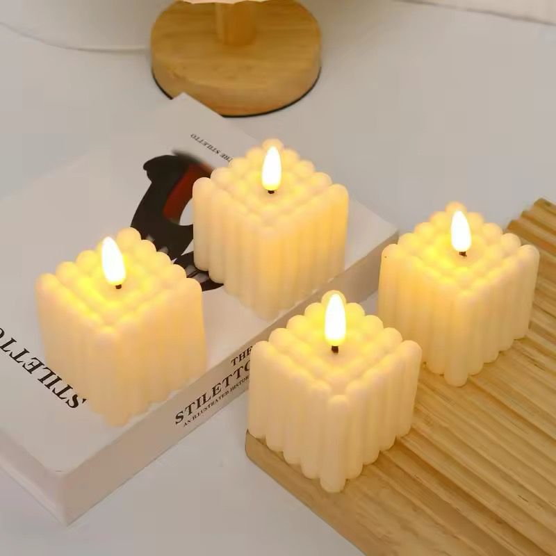 Flawless Battery Operated Candle, Cute Led Square Shape Candle, Decorative Night Light Candle