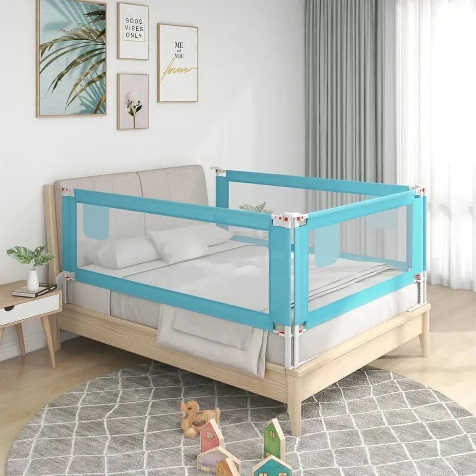 Children Bed Barrier, Baby Bed Safety Guard, Fence Guardrail Security, Foldable Baby Bed Fencing Gate, Crib Adjustable Safety Kids Rails, Safety Protection Guard Beige for Toddler, Up & Down Falling Protector Bed Rails for Kids
