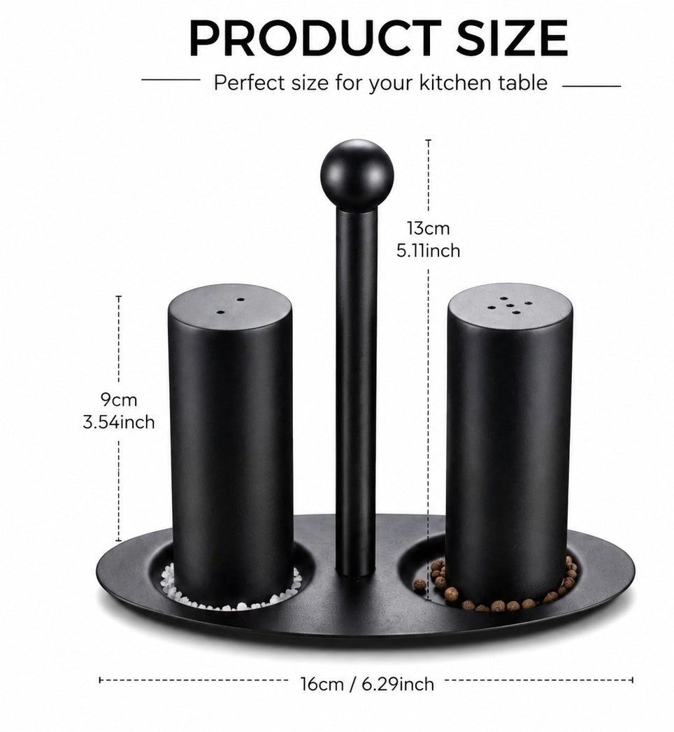 Elegant Spice Shaker Set with Stand, Luxury Tabletop Salt And Pepper Organizer, Minimalist Salt And Pepper Dispenser Set, Kitchen Spices Organizer