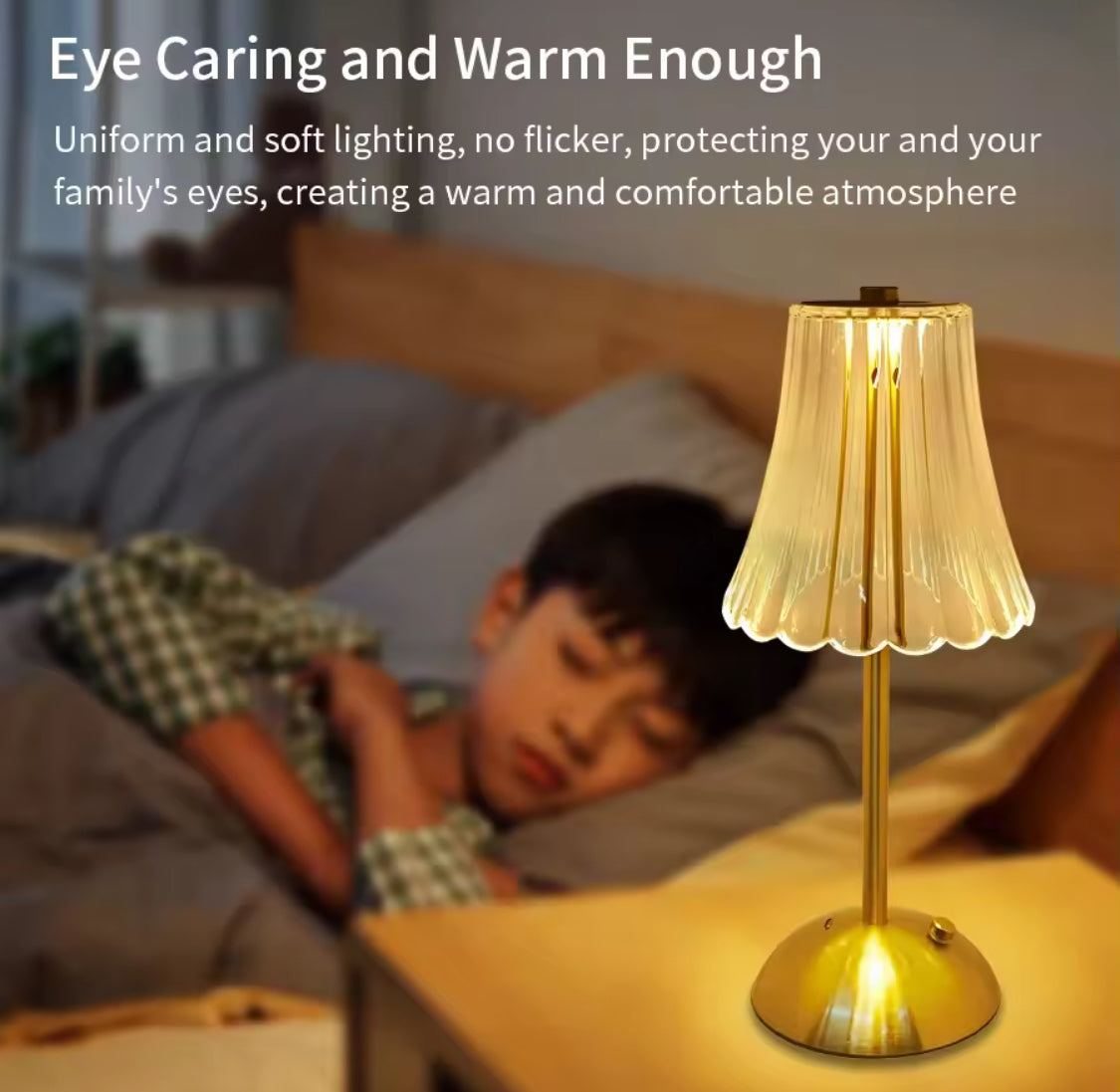 Luxury Elegant Desk Lamp, Desktop Decor Table Lamp, LED Touch Sensor Lamp, Wireless Reading Lamp