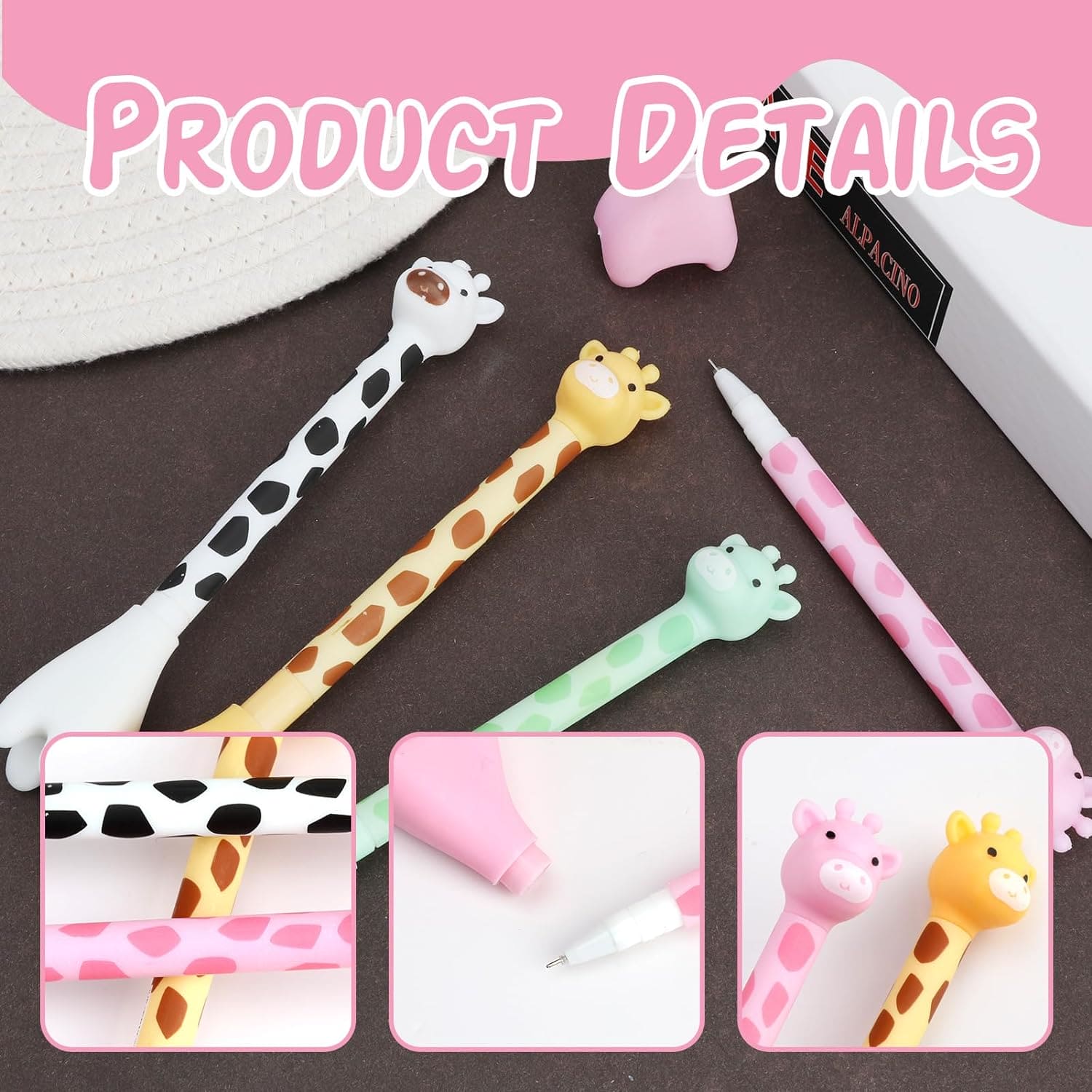 Creative Giraffe Gel Pen, Black Refill Signature Pen, Cute Giraffe Standable Gel Pen, Adorable Cartoon Student Signature Pen, School Office Stationery, Reusable 0.5mm Rollerball Gel Pen