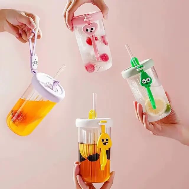 Funny Filter Straw Cup, 500ml Water Glasses With Fruit Tea Isolator Cup, Portable Tea Separation Cold Extract Water Cup