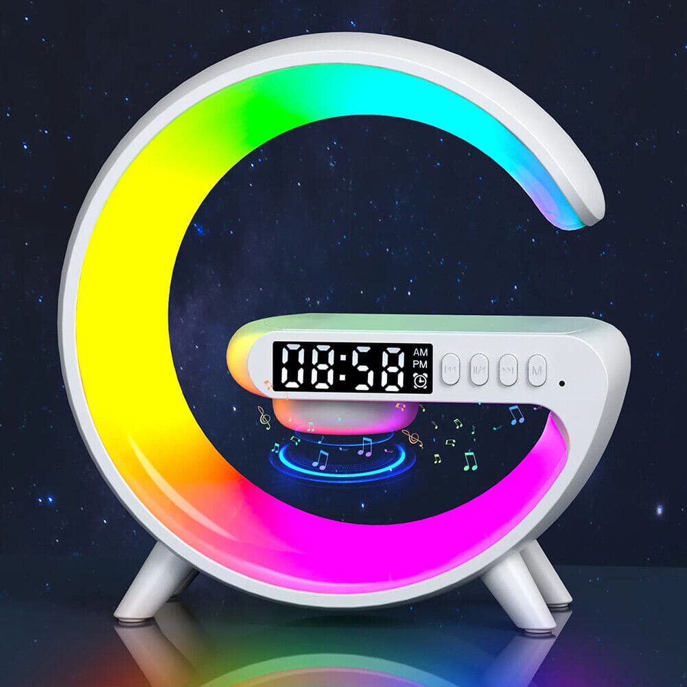 Mini Digital G Lamp, Multifunctional Wireless Charger Stand Alarm Clock Speaker, BT Speakers With Wireless Fast Charging, Mood Light Wireless Charger Lamp, LED Wireless Charging Speaker, Smart Intelligent LED Lamp, RGB Rhythm Smart Light Lamp