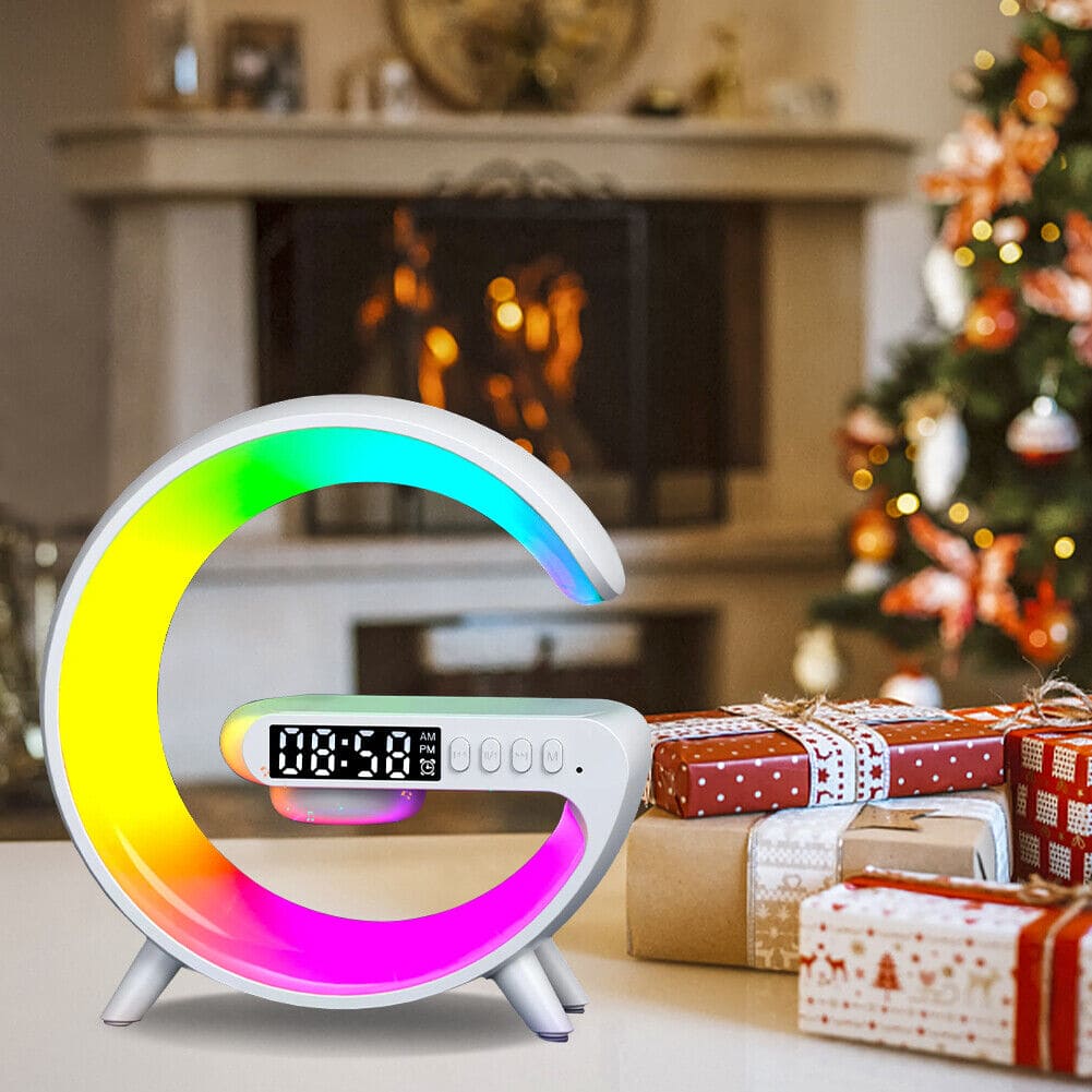Mini Digital G Lamp, Multifunctional Wireless Charger Stand Alarm Clock Speaker, BT Speakers With Wireless Fast Charging, Mood Light Wireless Charger Lamp, LED Wireless Charging Speaker, Smart Intelligent LED Lamp, RGB Rhythm Smart Light Lamp
