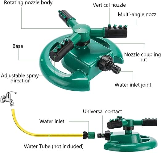Garden Sprinkle, Automatic Garden Lawn Sprinklers, Multipurpose Yard Sprinklers for Plant Irrigation, 360 Degree Automatic Rotating Garden Water Spray, Water Saving Atomizing, Garden Irrigation Lawn Spray Head