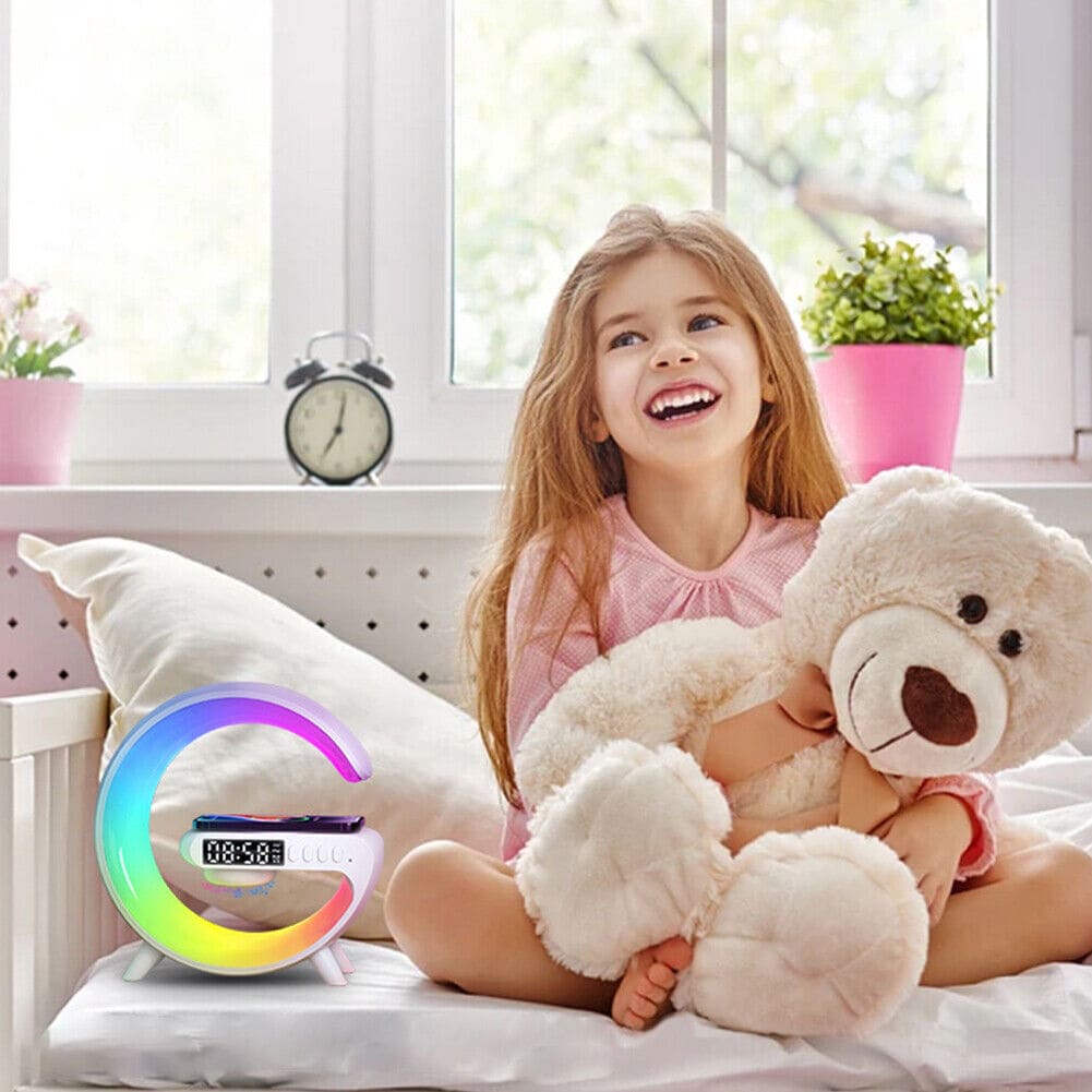 Mini Digital G Lamp, Multifunctional Wireless Charger Stand Alarm Clock Speaker, BT Speakers With Wireless Fast Charging, Mood Light Wireless Charger Lamp, LED Wireless Charging Speaker, Smart Intelligent LED Lamp, RGB Rhythm Smart Light Lamp