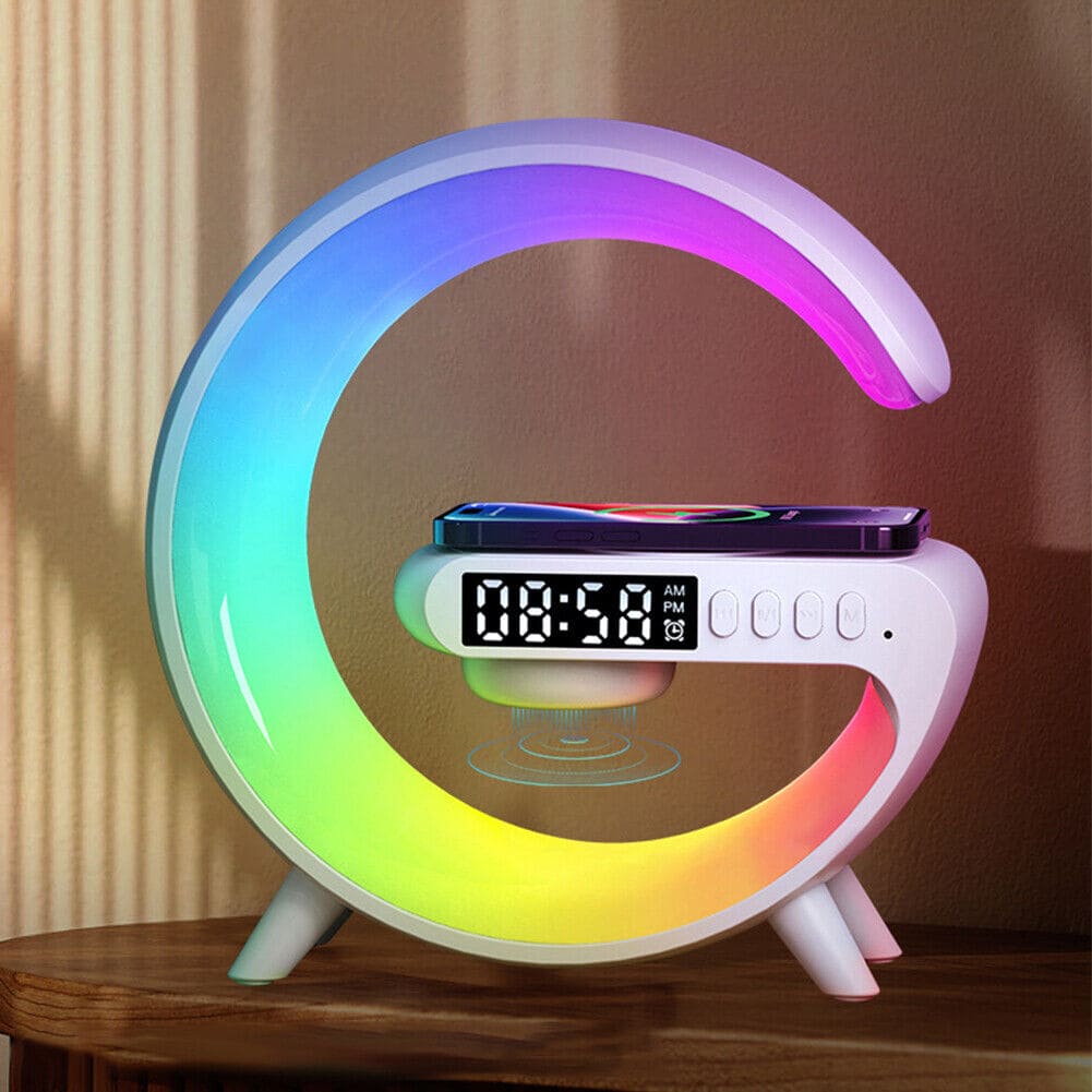 Mini Digital G Lamp, Multifunctional Wireless Charger Stand Alarm Clock Speaker, BT Speakers With Wireless Fast Charging, Mood Light Wireless Charger Lamp, LED Wireless Charging Speaker, Smart Intelligent LED Lamp, RGB Rhythm Smart Light Lamp